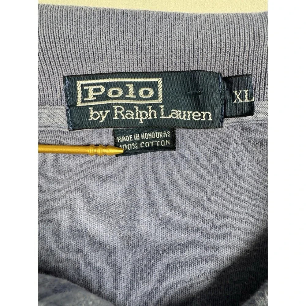 Vintage Polo Ralph Lauren Mens XL Blue Jersey Knit Polo Red Pony Faded